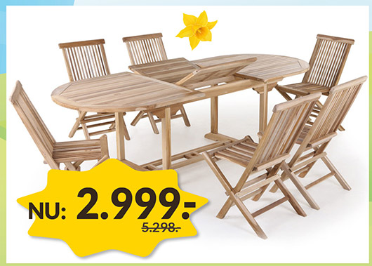 Malaga Køln Teak Havemøbelsæt